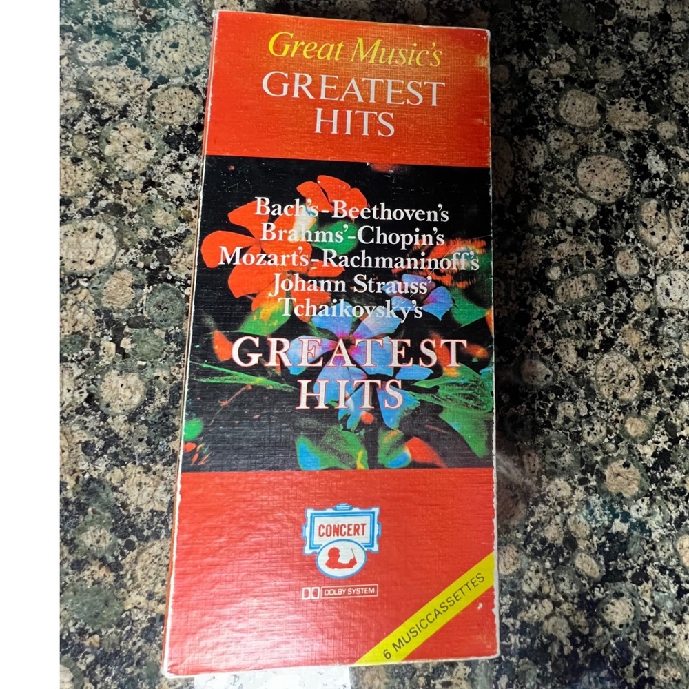 Great Music's Greatest Hits 6 Cassette Box Set Beethoven Chopin Tchaikovsky